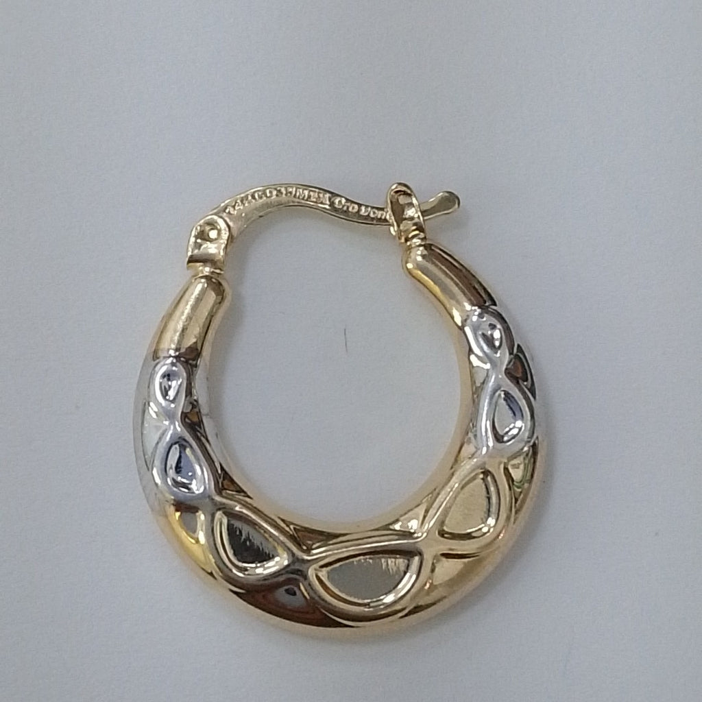 ARETES ARRACADAS COMBINADAS CON INFINITO 14K 2.2 GR (NUEVO)