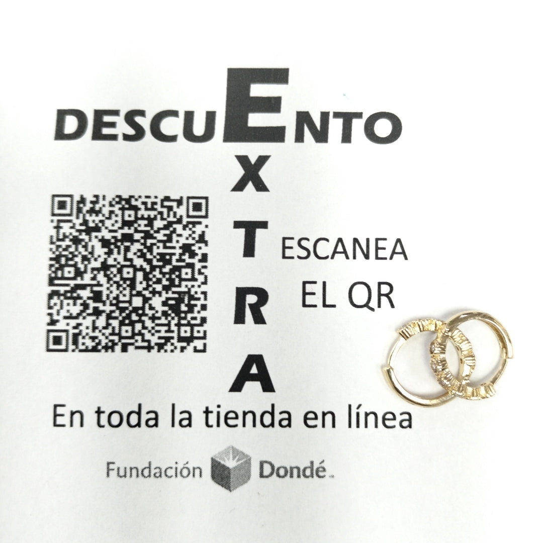 ARETES ARRACADA C CIRCONIAS 14K 2 GR (NUEVO)