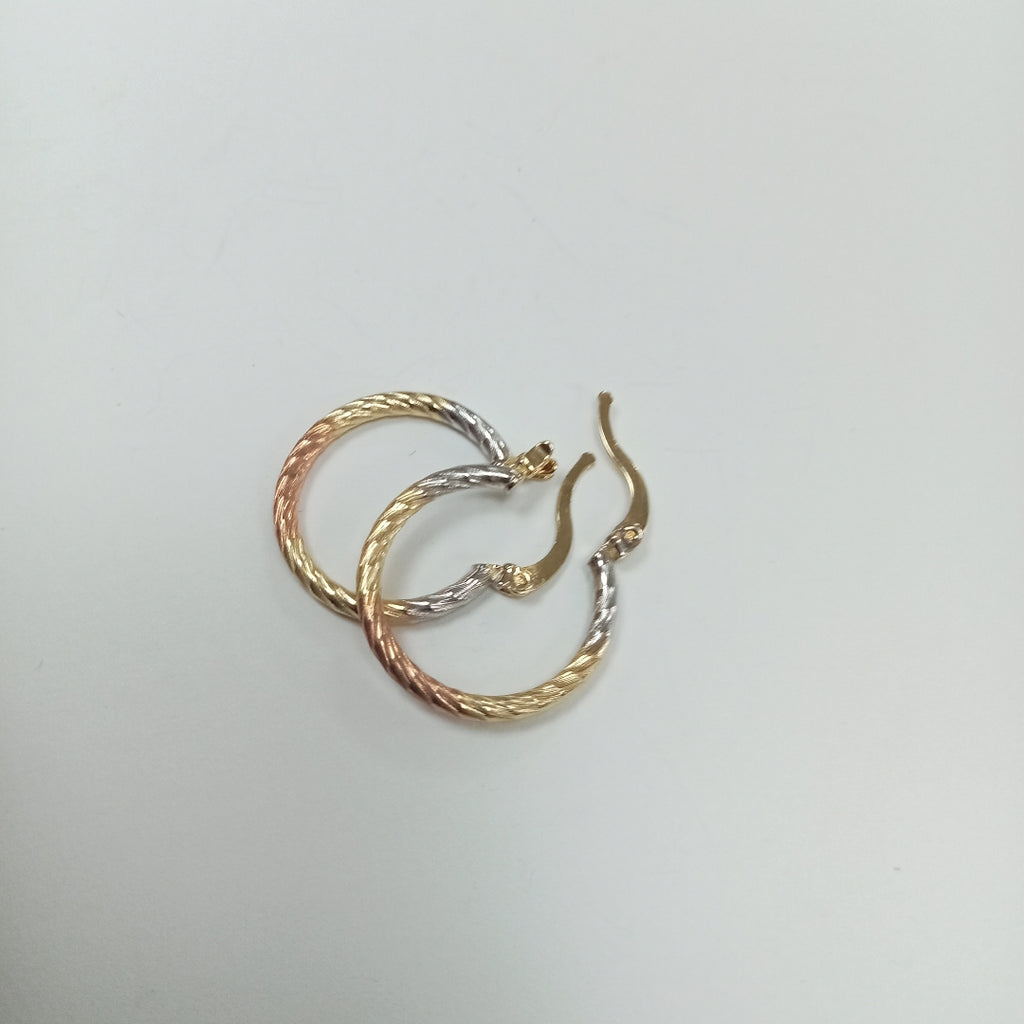 ARETES TEJIDO ARRACADAS TZL COMBINADAS 14K 1.7 GR (NUEVO)