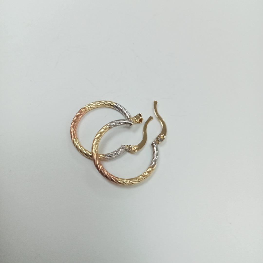 ARETES TEJIDO ARRACADAS TZL COMBINADAS 14K 1.7 GR (NUEVO)