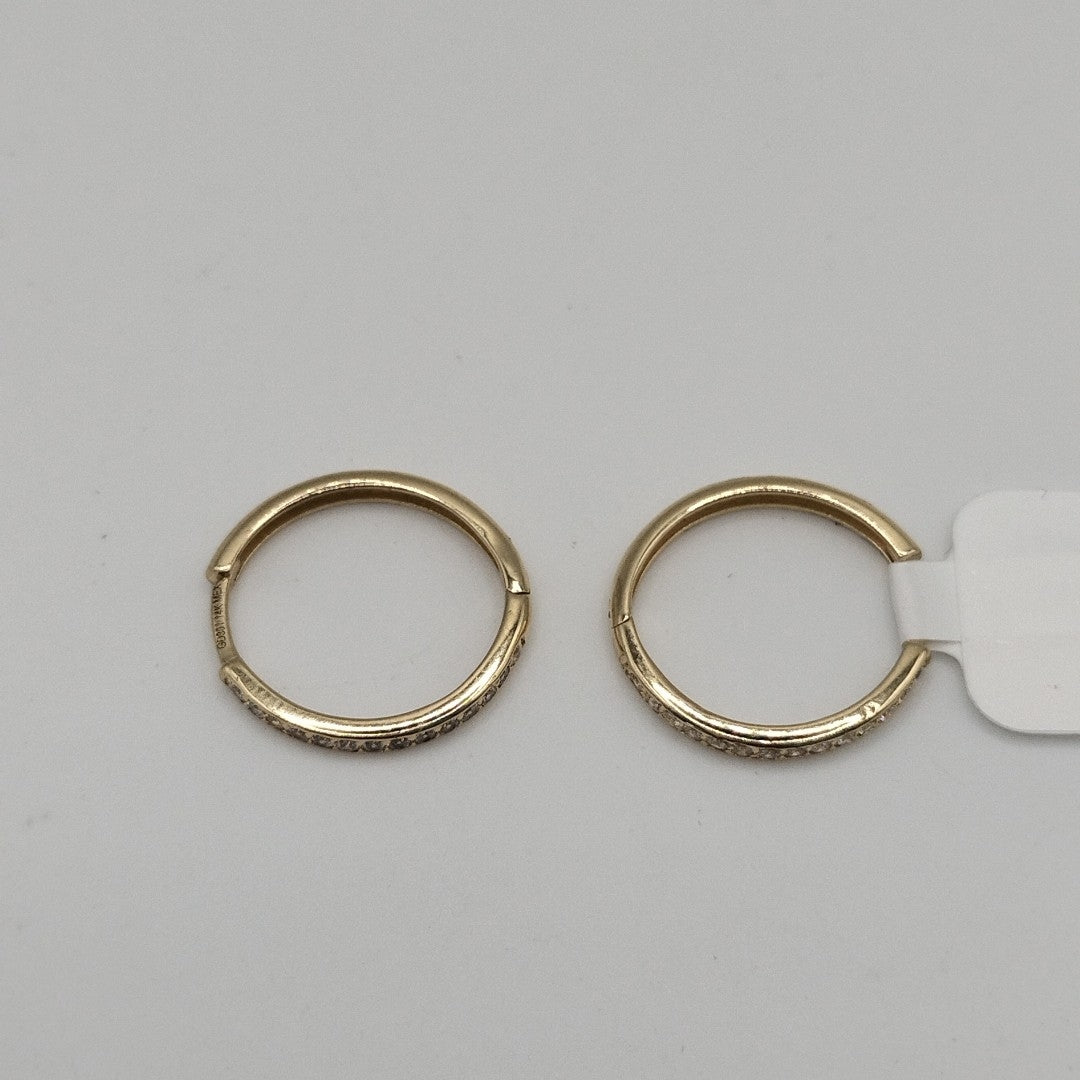 ARETES ARRACADAS C CIRCONIAS 14K 1.9 GR (NUEVO)