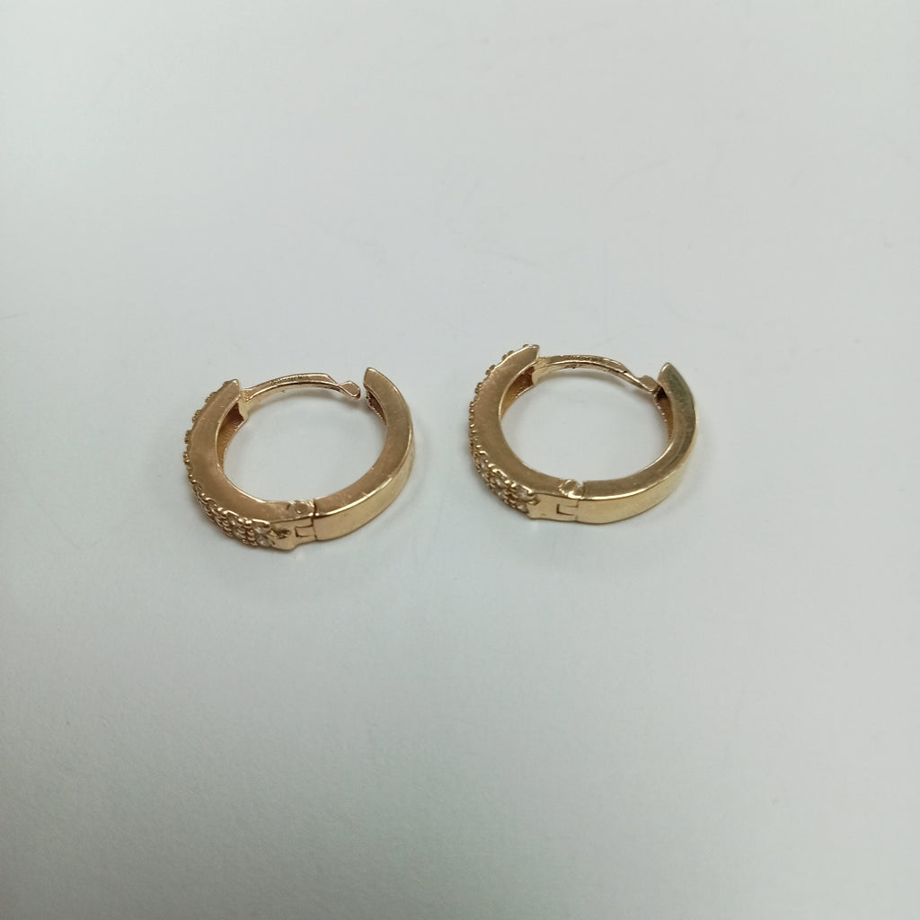 ARETES HUGGIES C CIRCONIA 14K 1.7 GR (NUEVO)