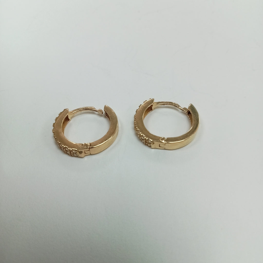 ARETES HUGGIES C CIRCONIA 14K 1.7 GR (NUEVO)