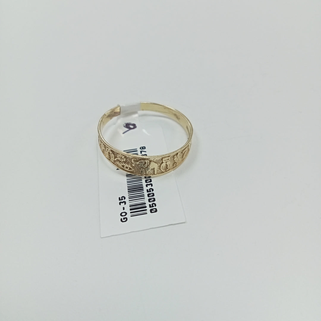 ANILLOS ARGOLLA DE LA SUERTE 10K TALLA 9 1.3 GR (NUEVO)