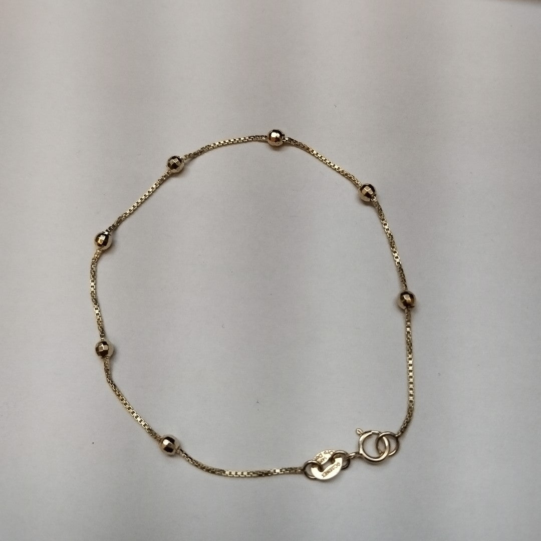 PULSERA ESPECIAL CON BOLITAS 14K 18 CM 1.4 GR (NUEVO)