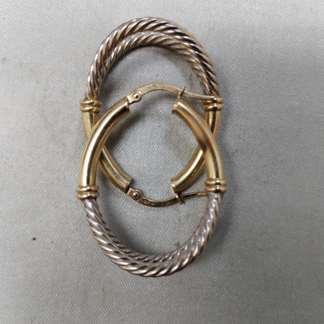ARRACADAS PAR ORO, ORO COMBINADO 14 K 3.8 GRMS (SEMINUEVO)