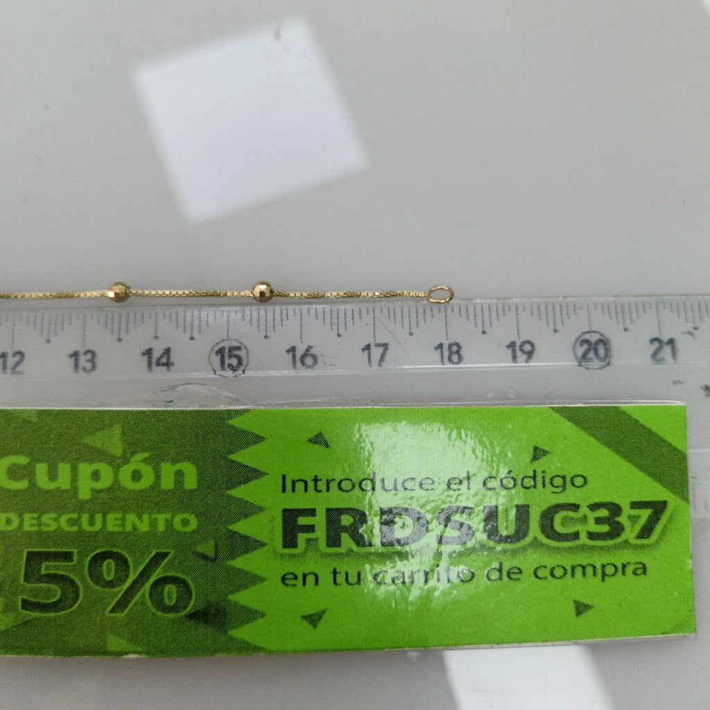 PULSERA ESPECIAL CON BOLITAS 14K 18 CM 1.4 GR (NUEVO)