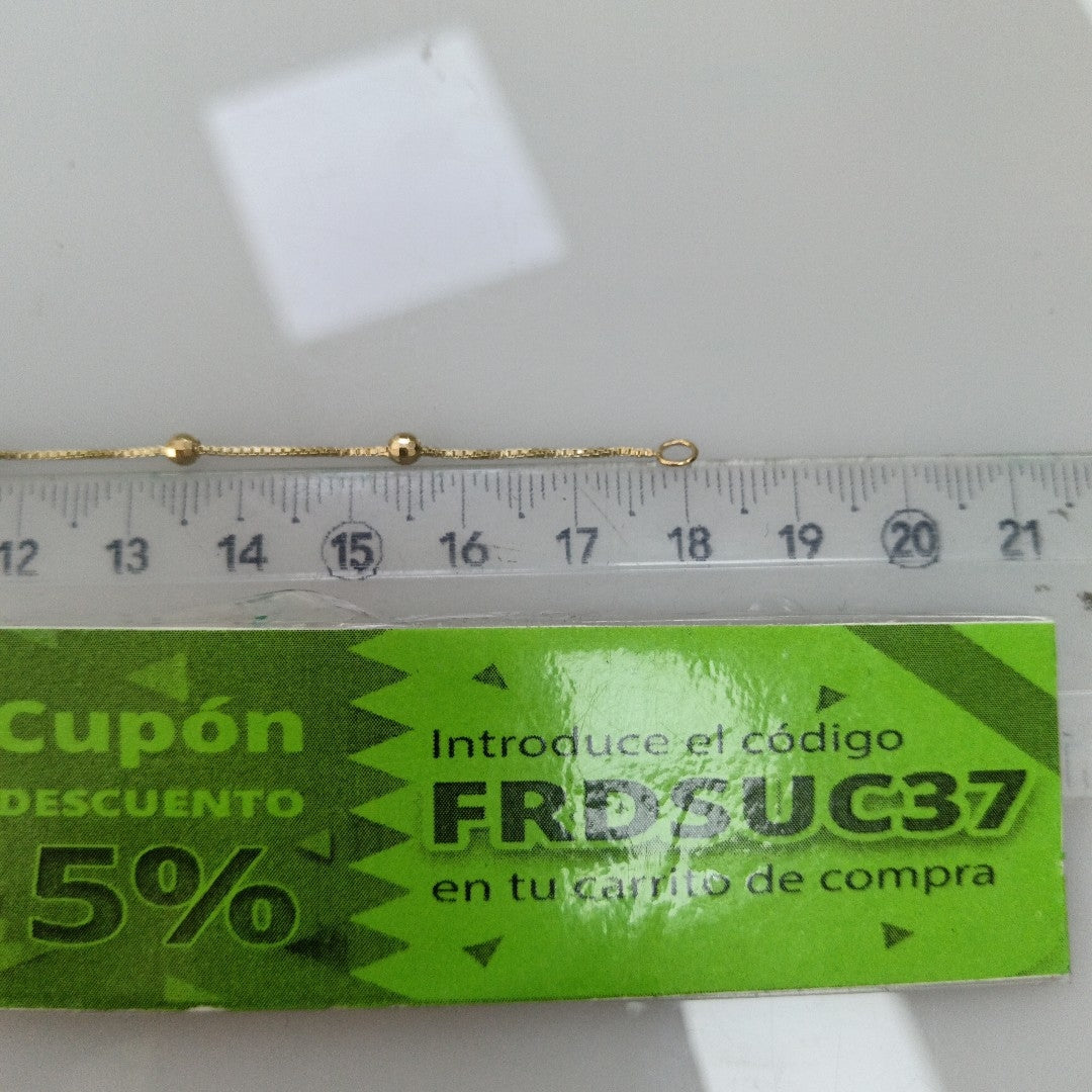 PULSERA ESPECIAL CON BOLITAS 14K 18 CM 1.4 GR (NUEVO)