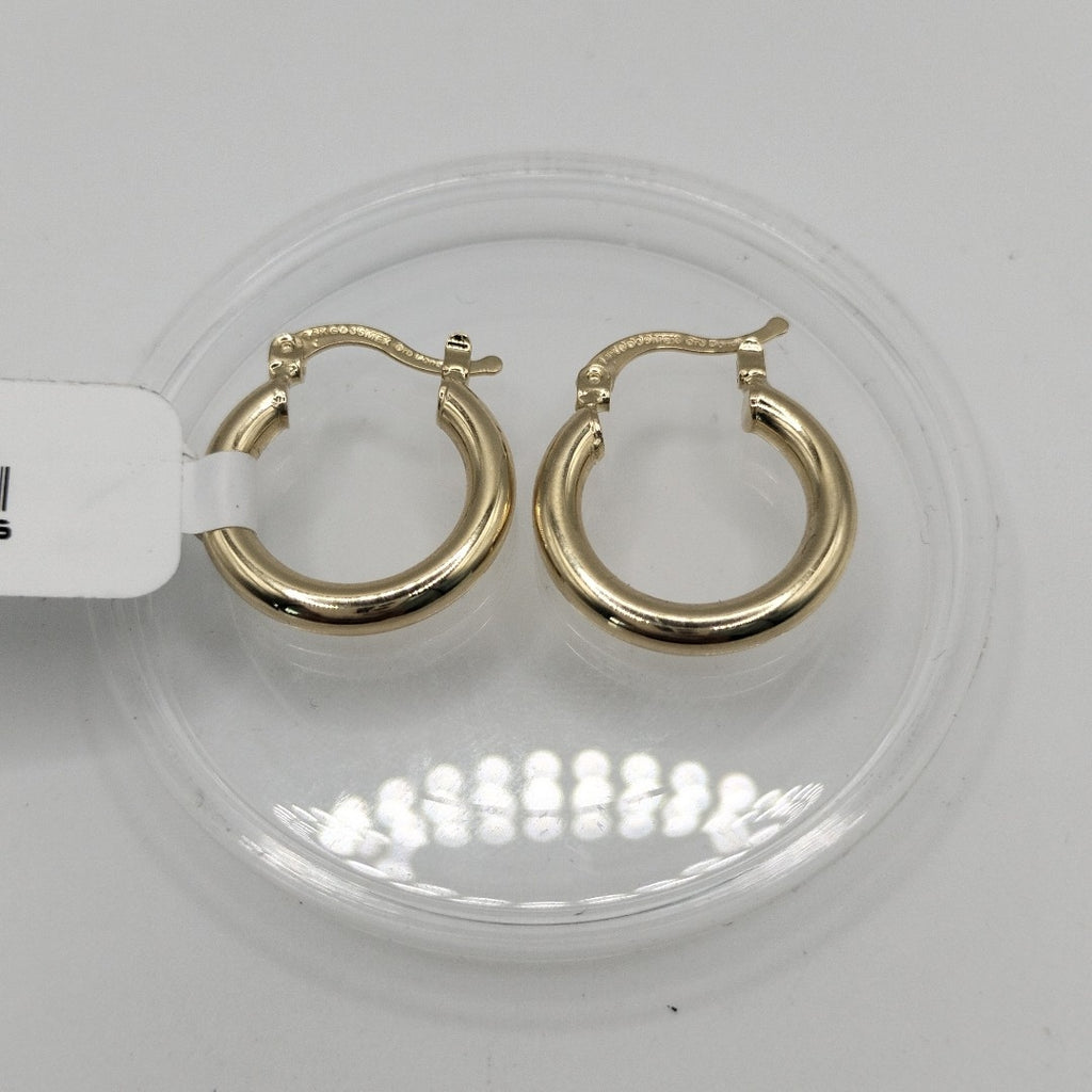 ARETES TEJIDO ARRACADAS LISAS 14K 1.6 GR (NUEVO)