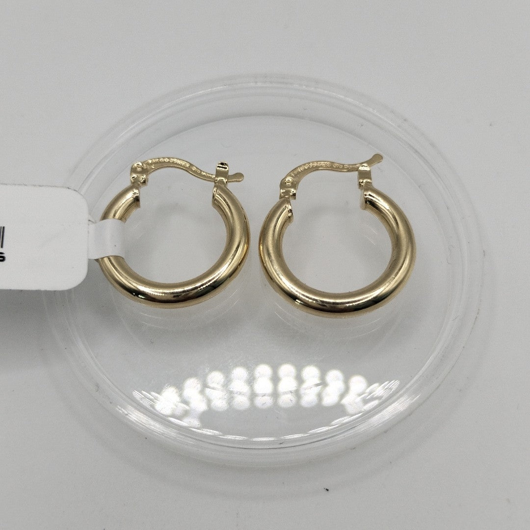 ARETES TEJIDO ARRACADAS LISAS 14K 1.6 GR (NUEVO)