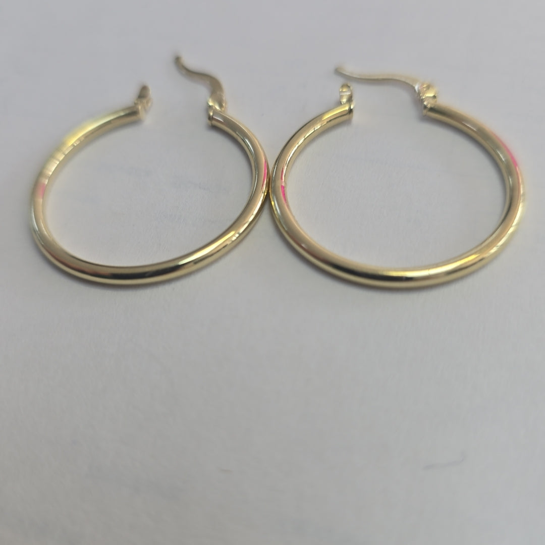 ARETES TEJIDO ARRACADAS LISAS 14K 1.5 GR (NUEVO)
