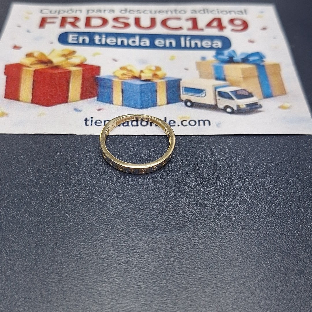 ANILLO ANILLITO C CIRCONIAS COMBINADO 14K 7 TALLA 1.9 GR (NUEVO)