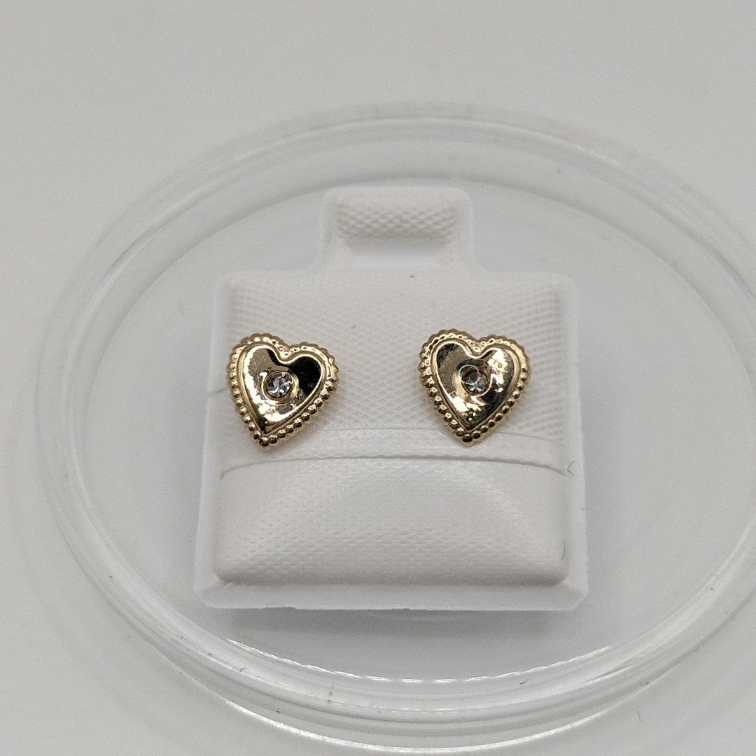 BROQUELES BROQUEL FIG CORAZON C CIRCONIA 14K 0.2614 GR (NUEVO)
