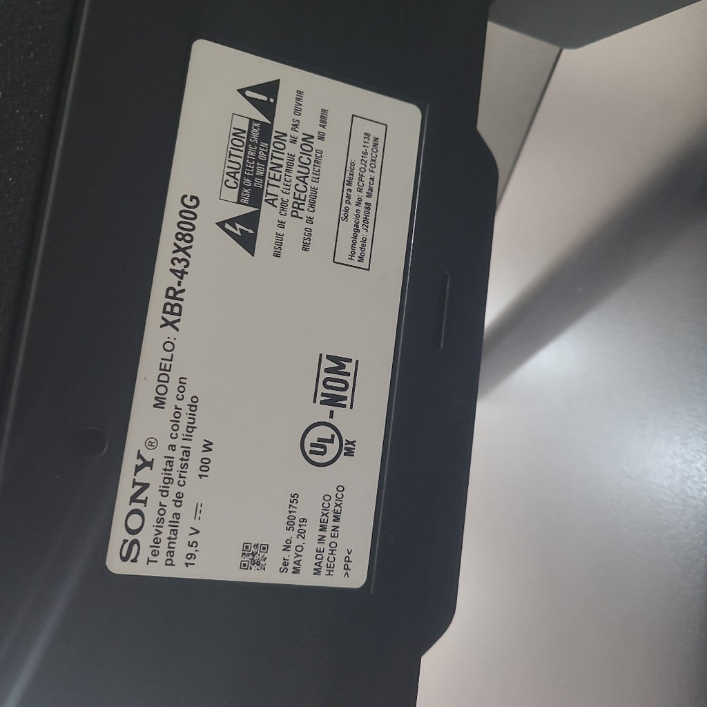 PANTALLA SONY XBR-43X800G (2019) 43" LED 4K (SEMINUEVO)