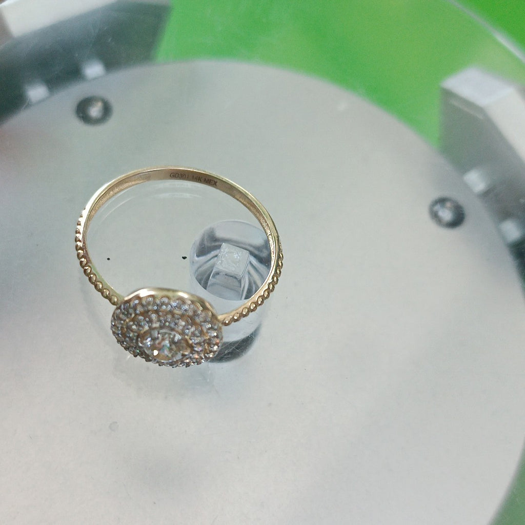 ANILLO ANILLITO C CIRCONIAS 14K 8.5 TALLA 1.9 GR (NUEVO)