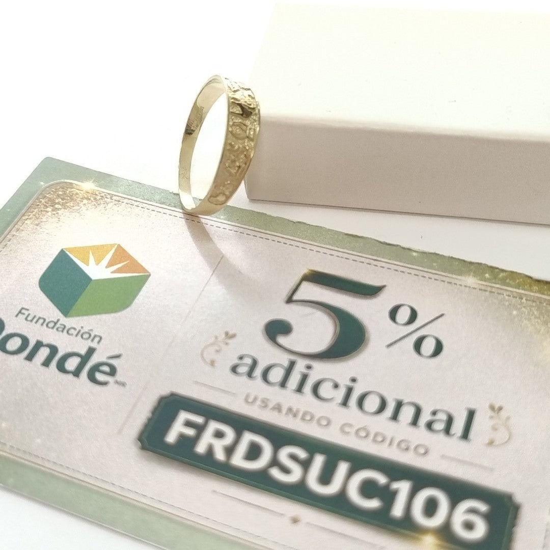ANILLOS ARGOLLA DE LA SUERTE 10K TALLA 9 1.2 GR (NUEVO)