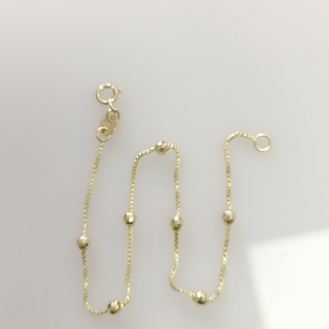 PULSERA ESPECIAL CON BOLITAS 14K 18 CM 1.4 GR (NUEVO)