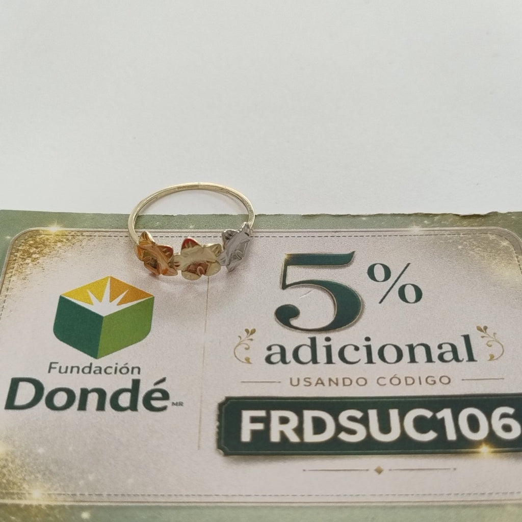 ANILLOS ANILLITO FIG FLORES 10K TALLA 8 1.3 GR (NUEVO)