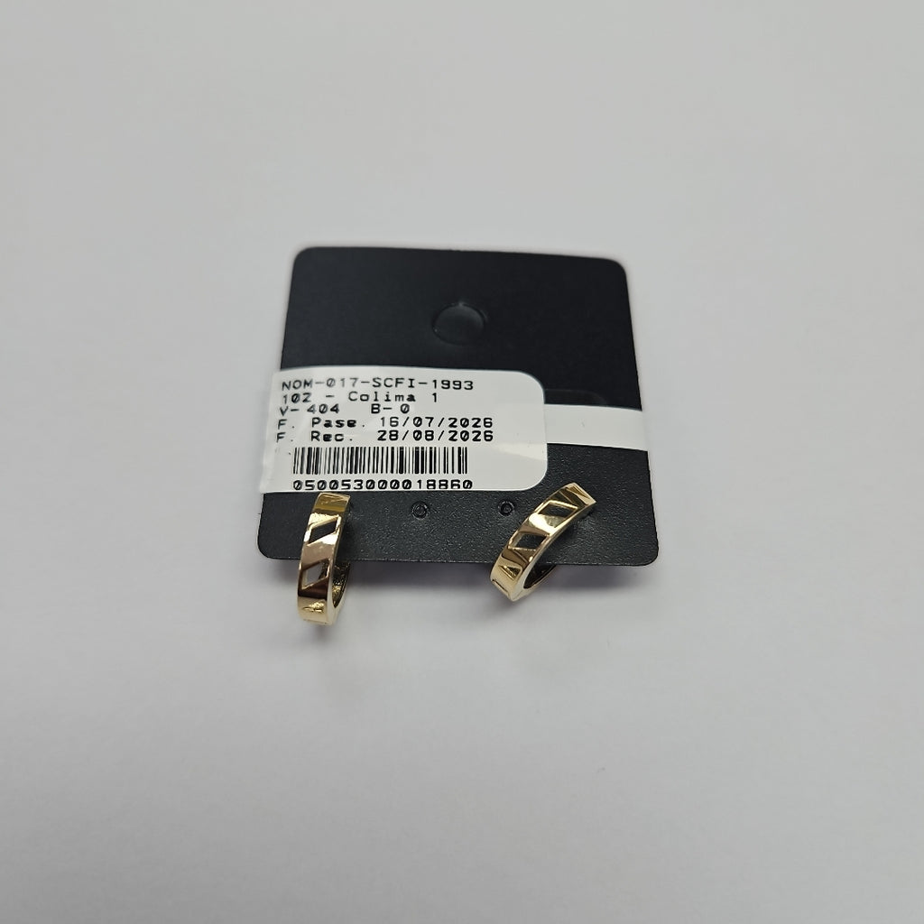 ARETES HUGGIES CON CIRCONIAS 14K 2.2 GR (NUEVO)