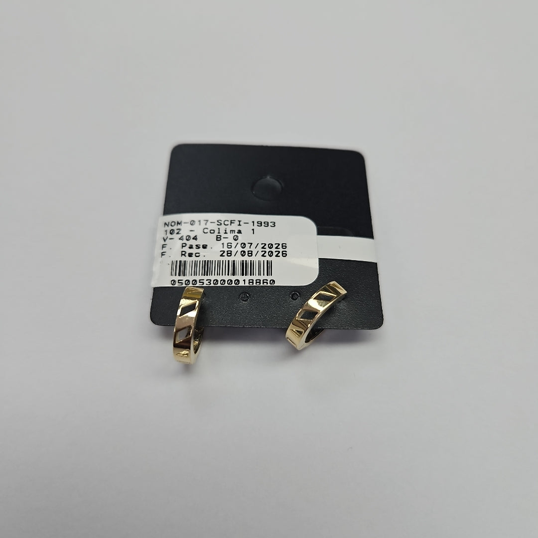 ARETES HUGGIES CON CIRCONIAS 14K 2.2 GR (NUEVO)