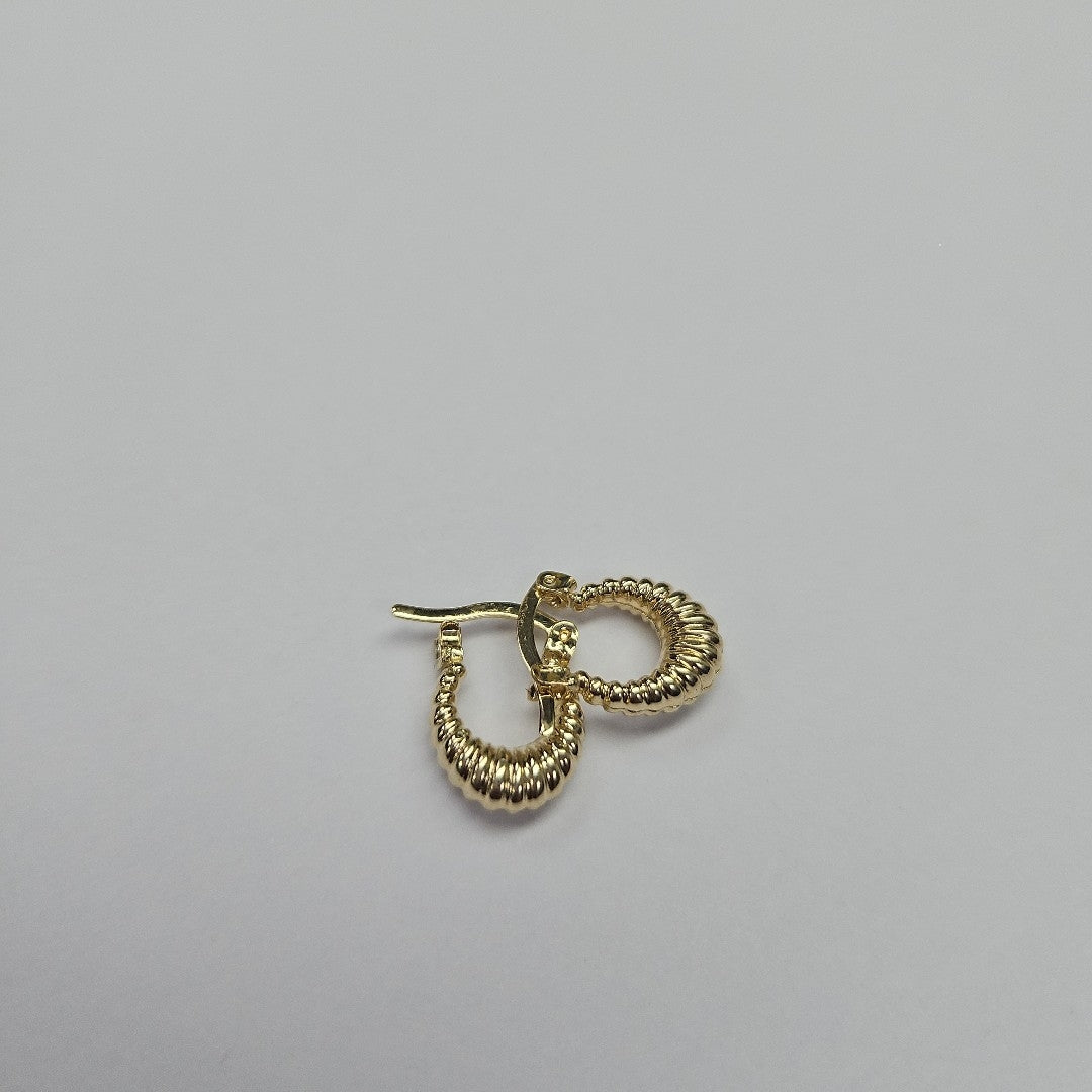 ARETES ARRACADA ESTRIADAS 14K 1.1 GR (NUEVO)