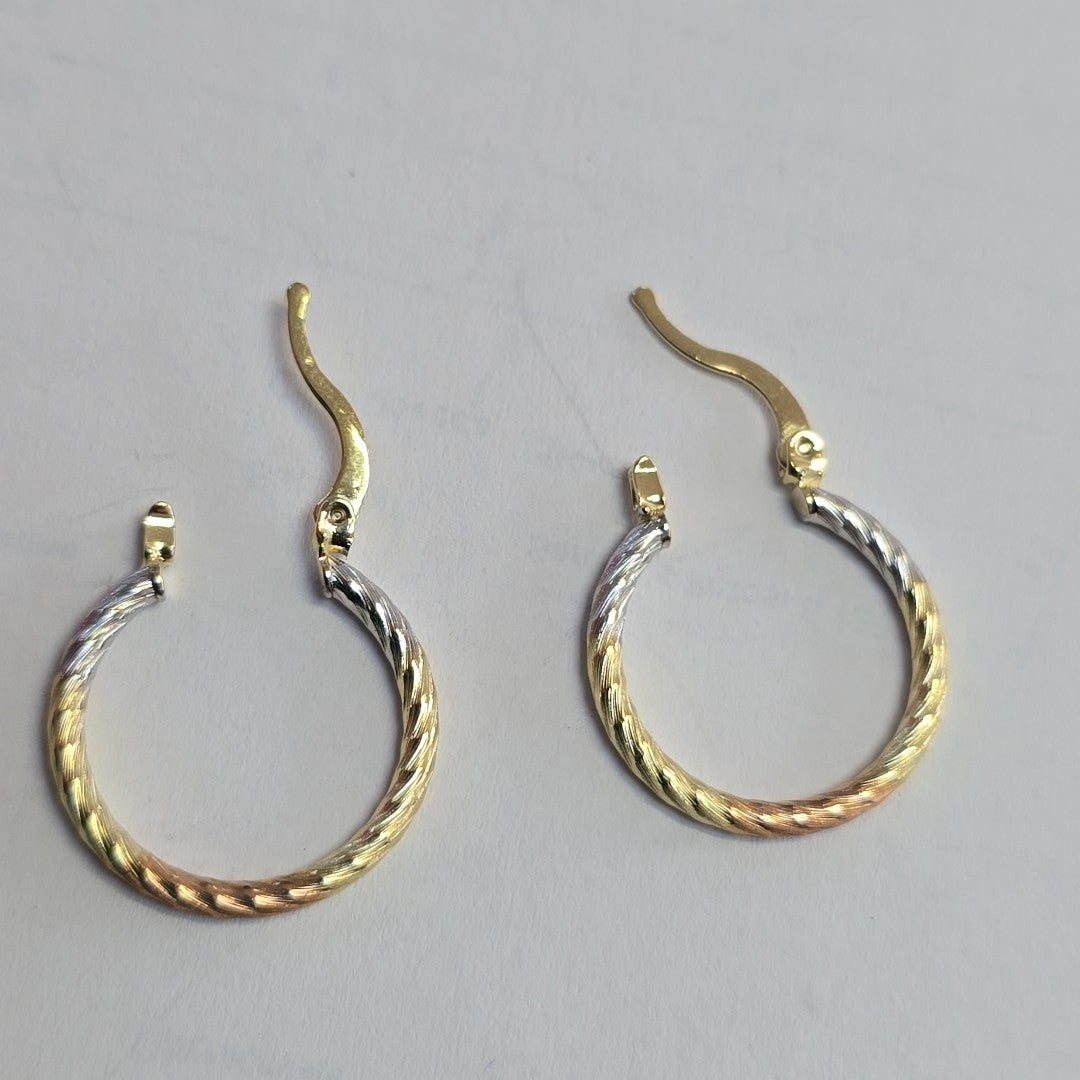 ARETES TEJIDO ARRACADAS TZL COMBINADAS 14K 1.8 GR (NUEVO)