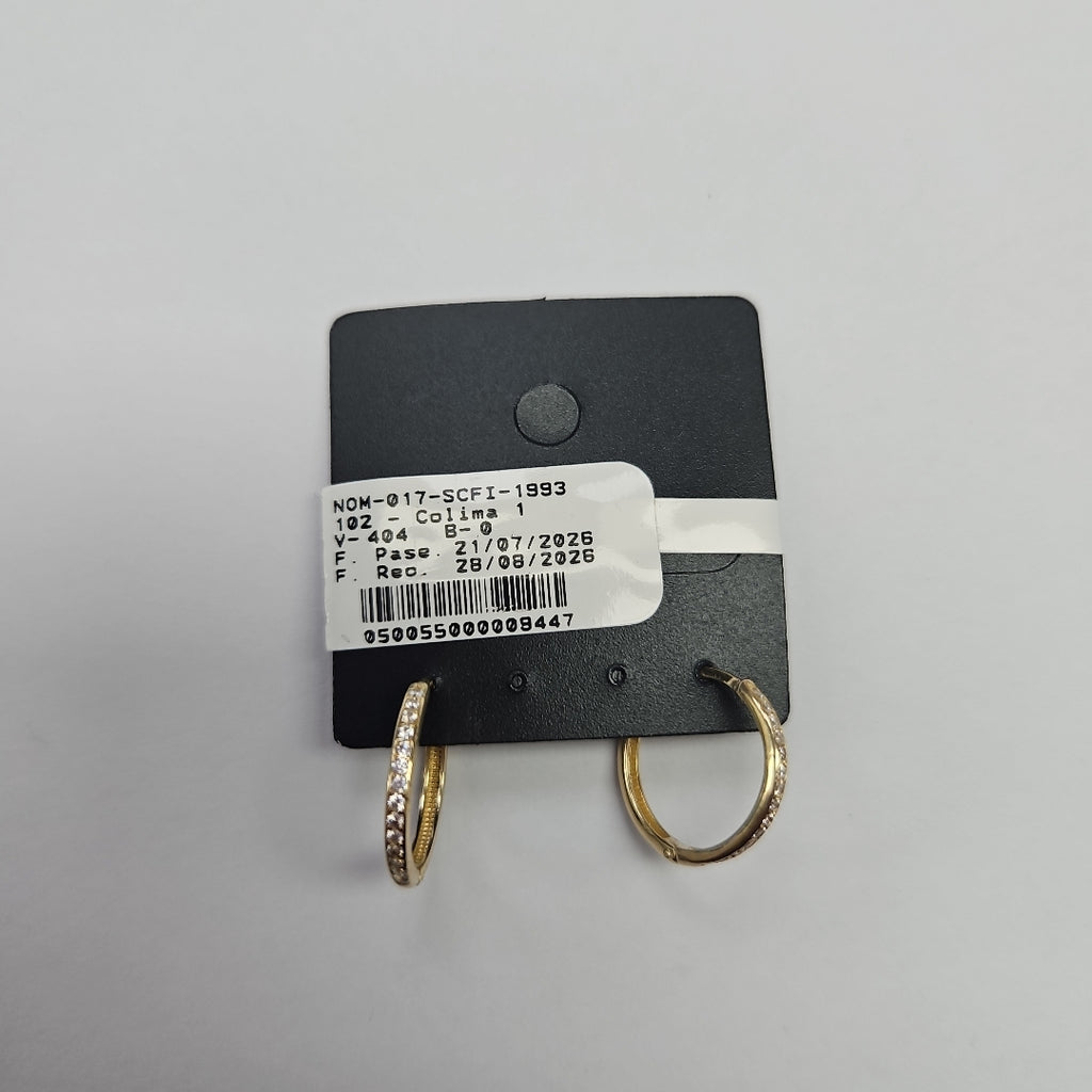 ARETES ARRACADAS C CIRCONIAS 14K 2.1 GR (NUEVO)