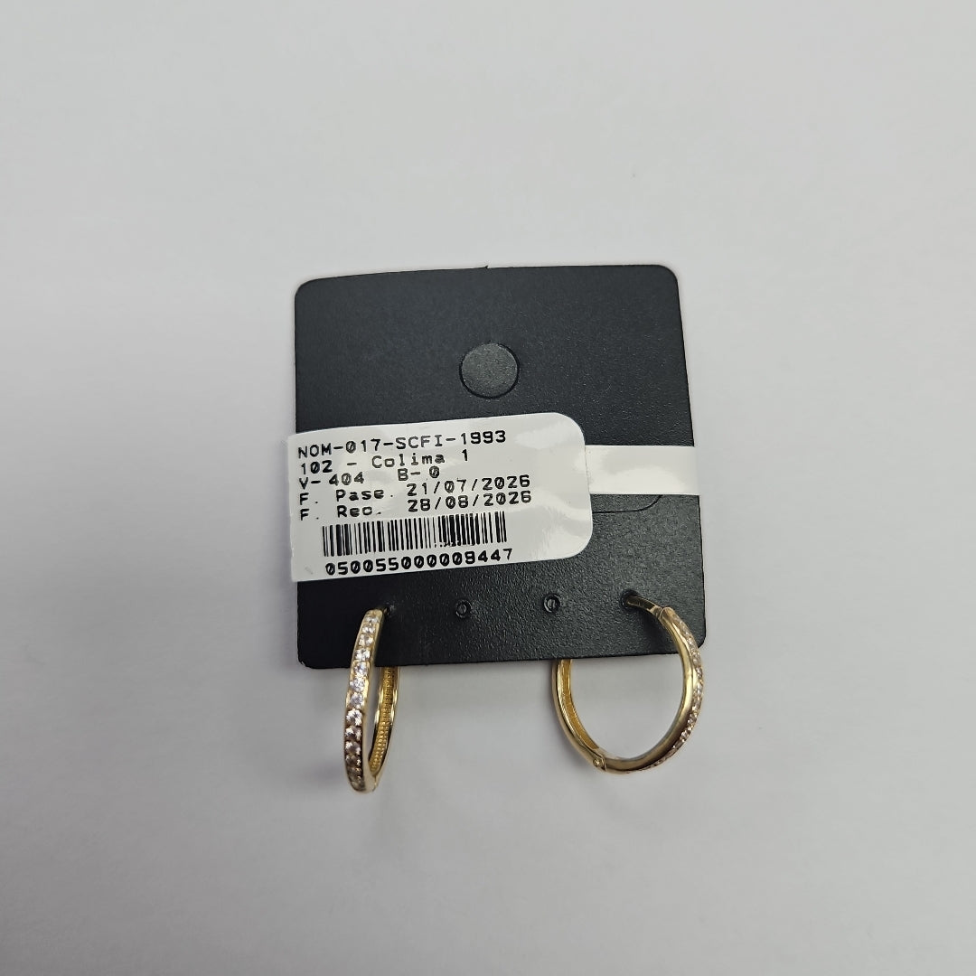 ARETES ARRACADAS C CIRCONIAS 14K 2.1 GR (NUEVO)