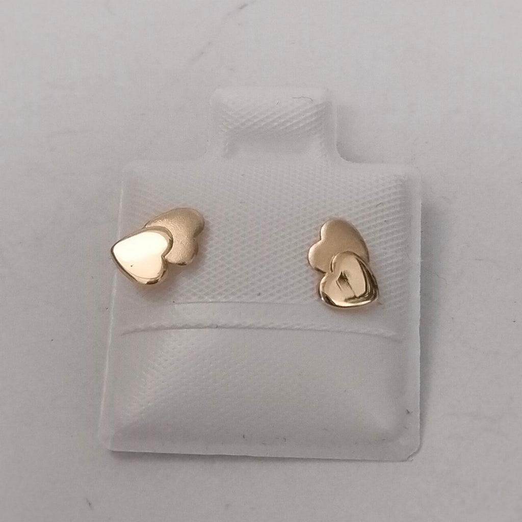 BROQUELES BROQUEL CORAZON DOBLE 14K 0.2171 GR (NUEVO)