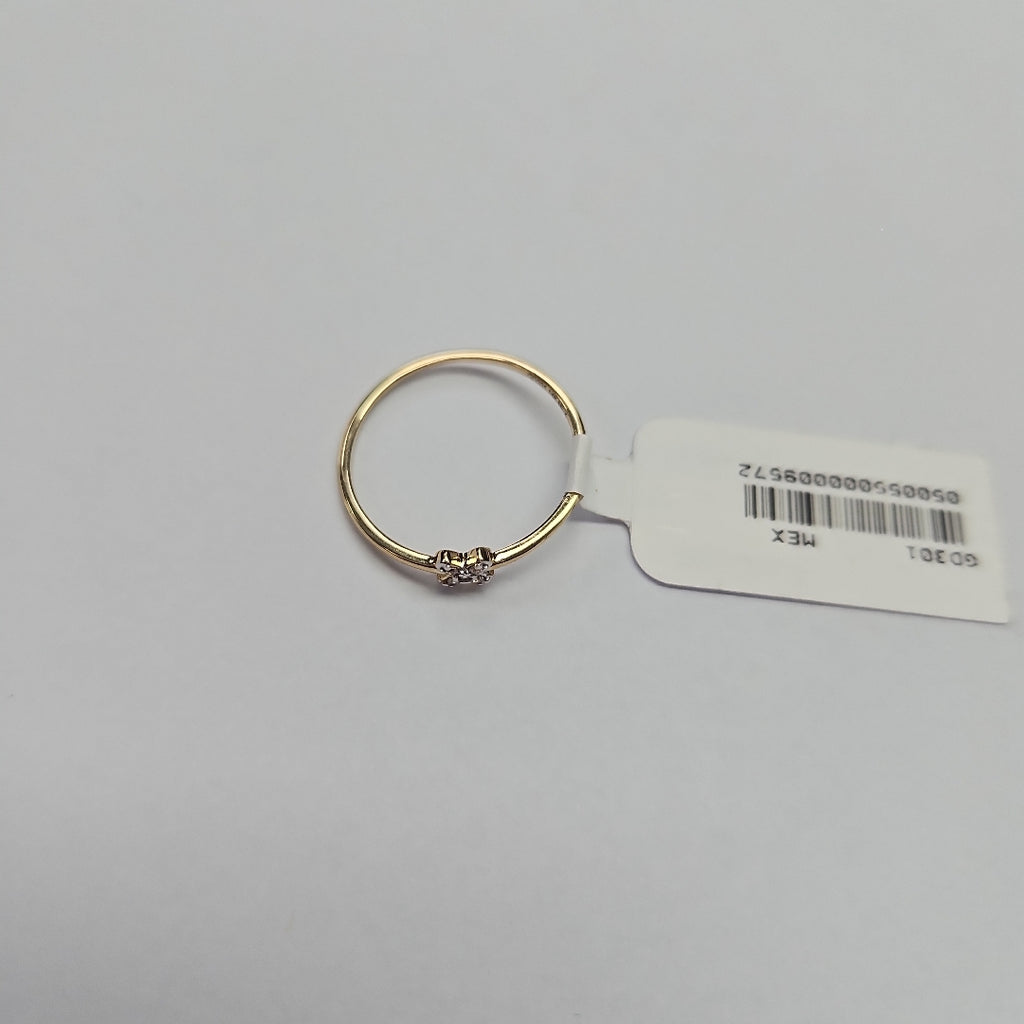 ANILLO ANILLITO C CIRCONIAS 14K 7 TALLA 0.7 GR (NUEVO)