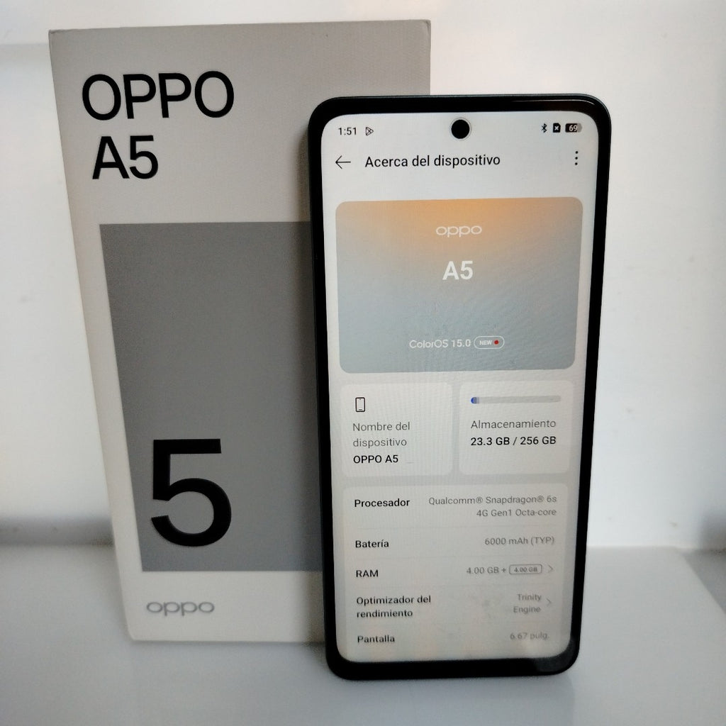 CELULAR OPPO A5 CPH2727 (2025) 256 GB 4 GB RAM (SEMINUEVO)