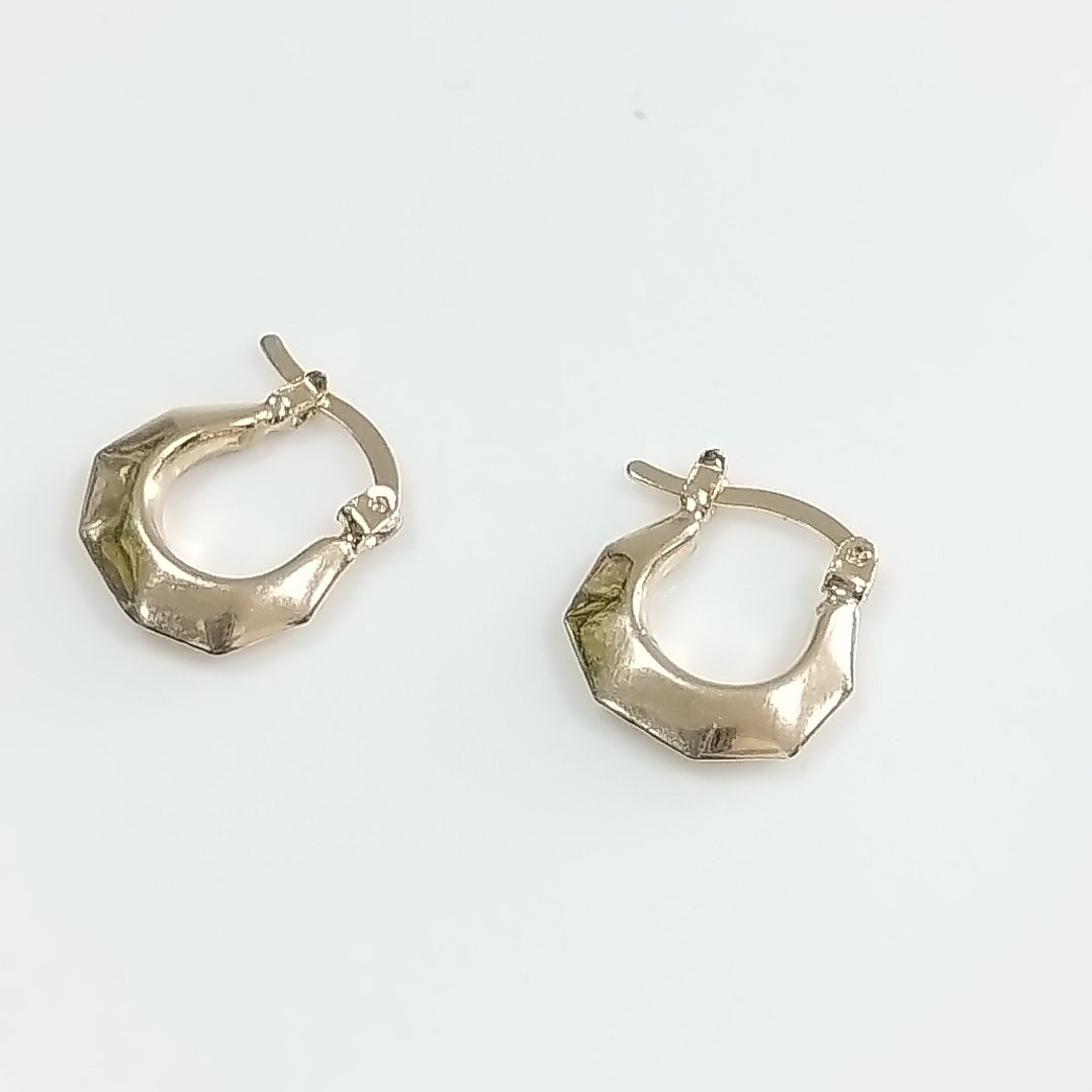 ARETES TEJIDO ARRACADA FACETADA 14K 1.3 GR (NUEVO)