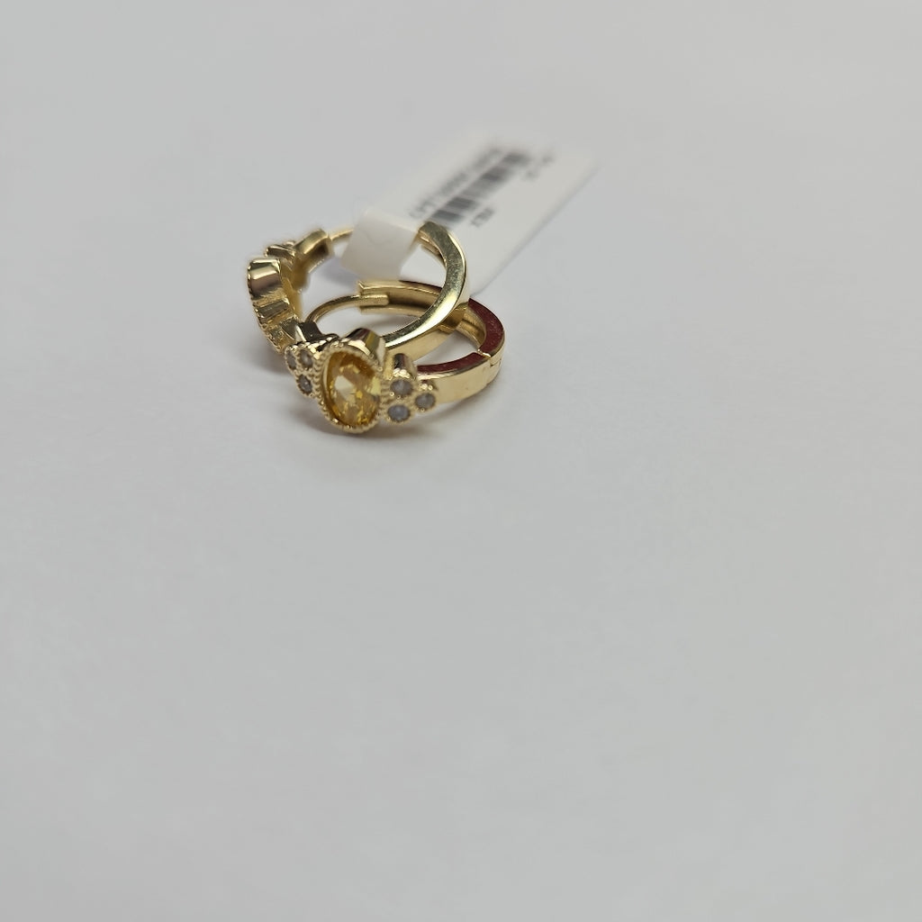 ARETES ARRACADAS CON CIRCONIAS Y PDRAS COL 14K 3.3 GR (NUEVO)
