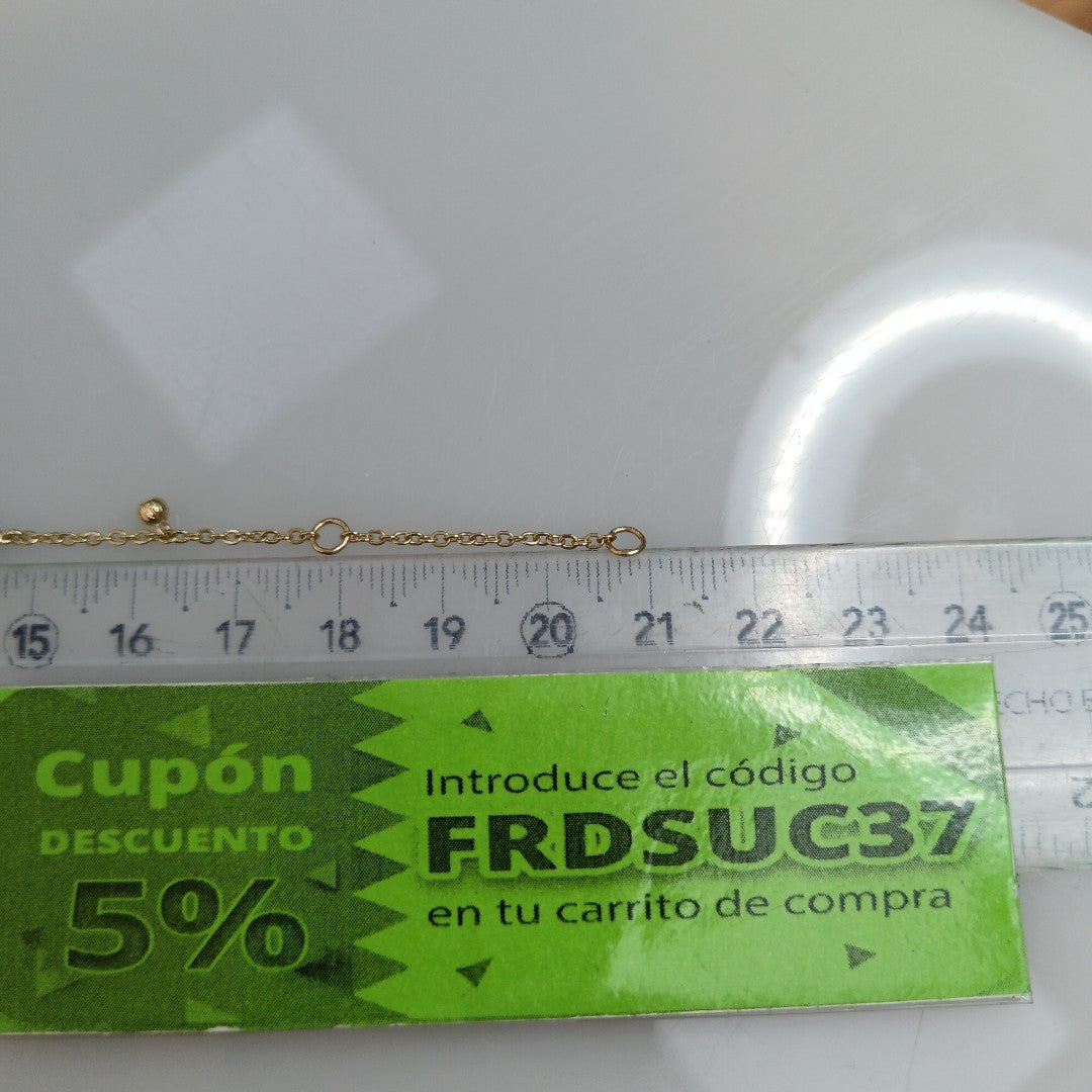 PULSERA ESPECIAL CON TREBOL 14K 18 CM 1.8 GR (NUEVO)