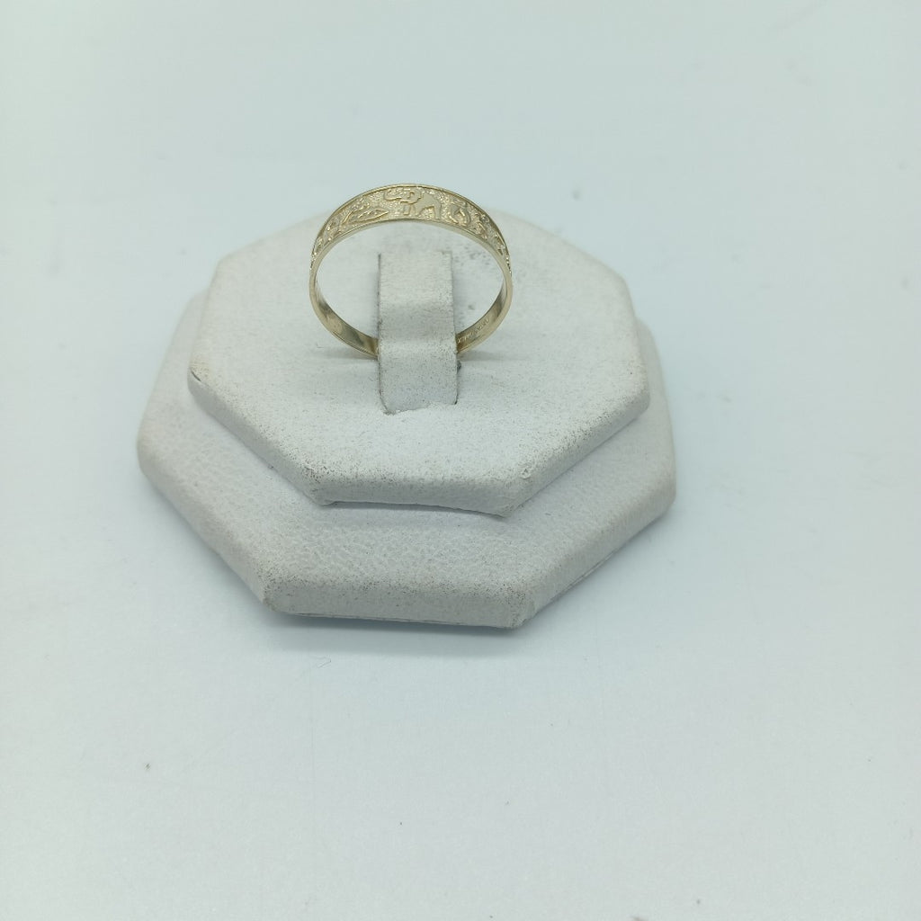 ANILLOS ARGOLLA DE LA SUERTE 10K TALLA 7 1.1 GR (NUEVO)