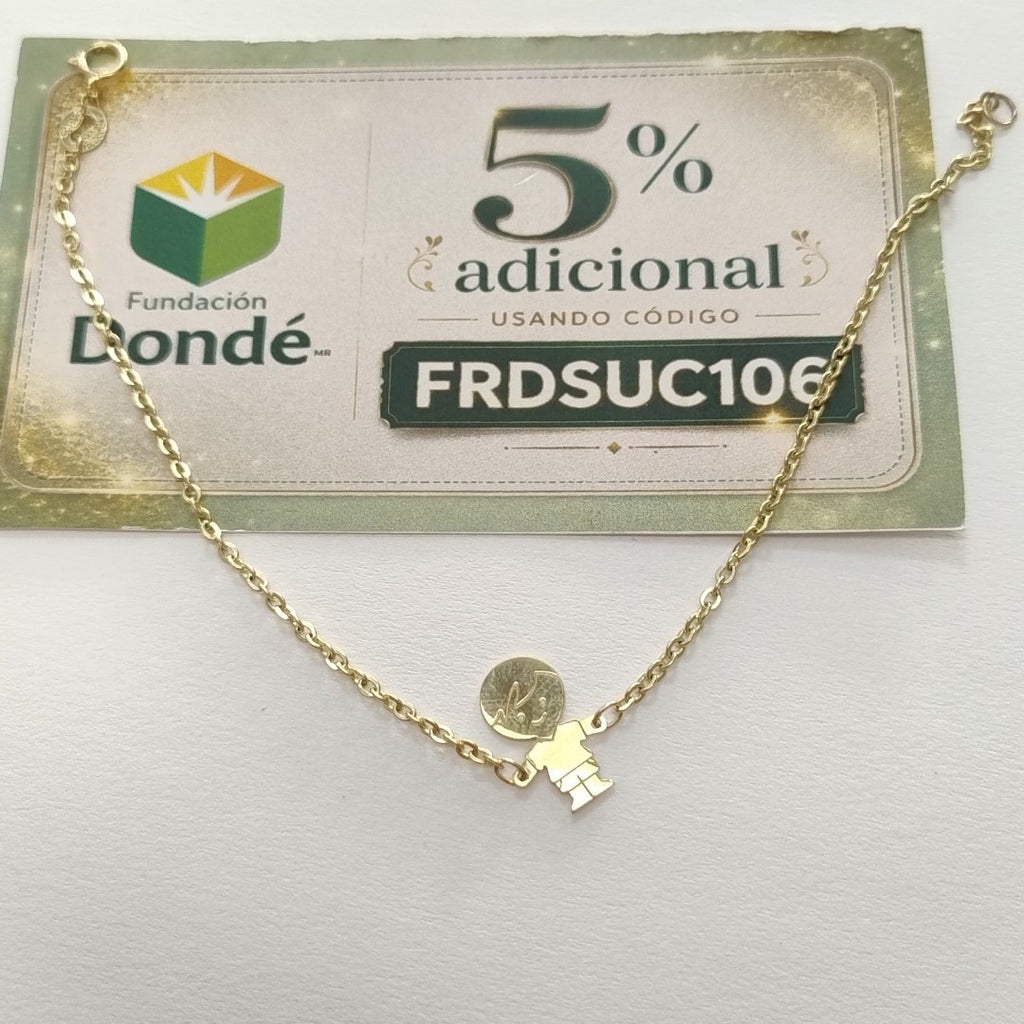 PULSERA TEJIDO ESPECIAL FIG NIÑO 14K 18 CM 1.4 GR (NUEVO)