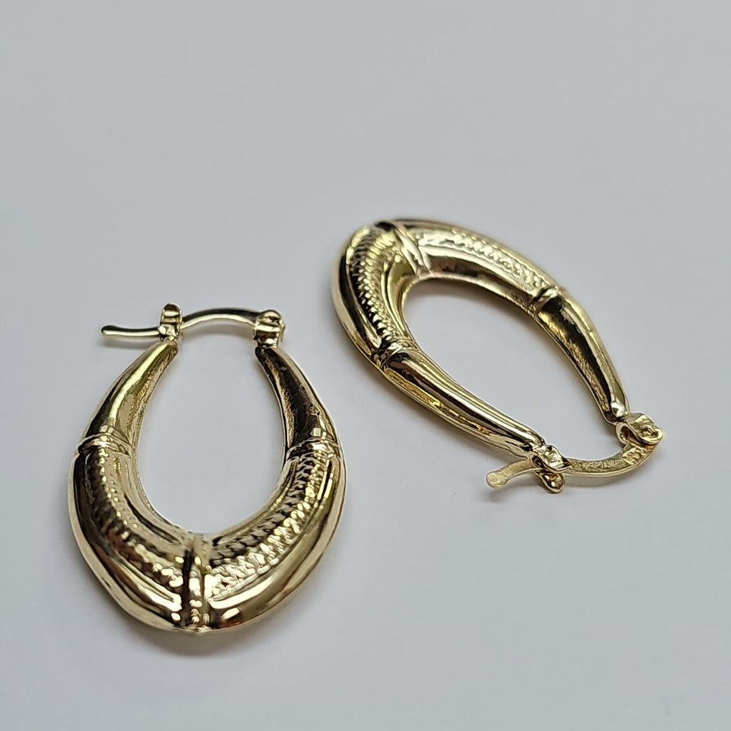 ARETES ARRACADAS ESTRIADAS 14K 2.6 GR (NUEVO)