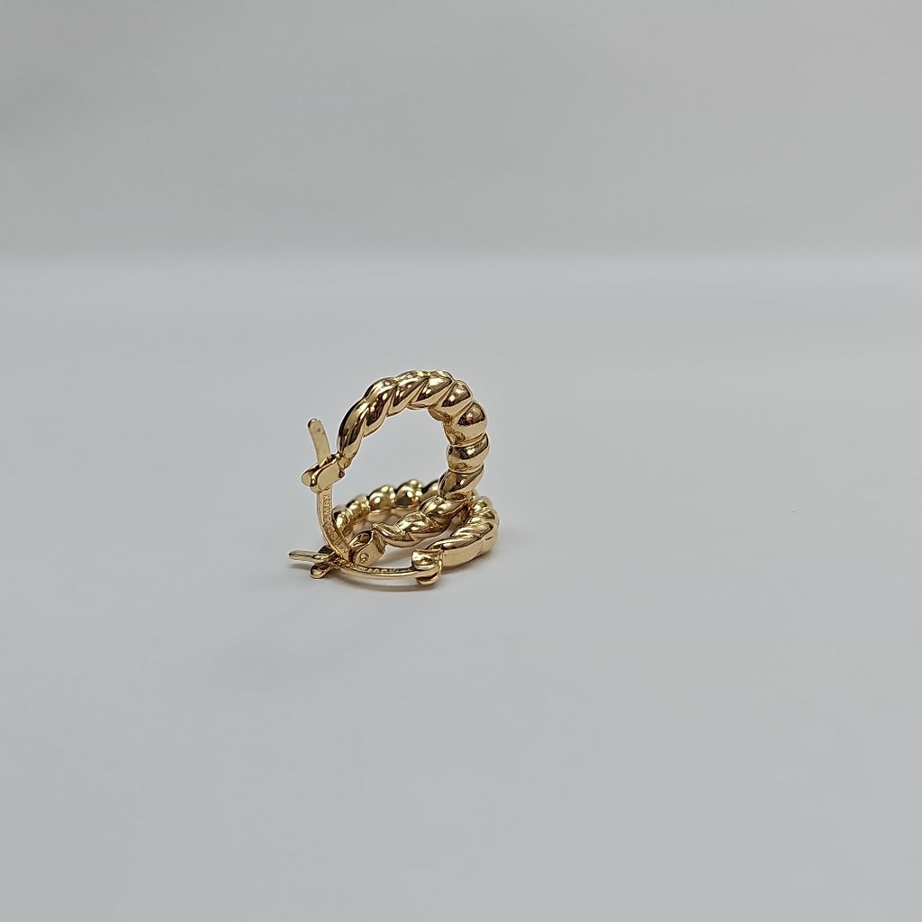 ARETES ARRACADAS TZL HUECAS 14K 1.5 GR (NUEVO)