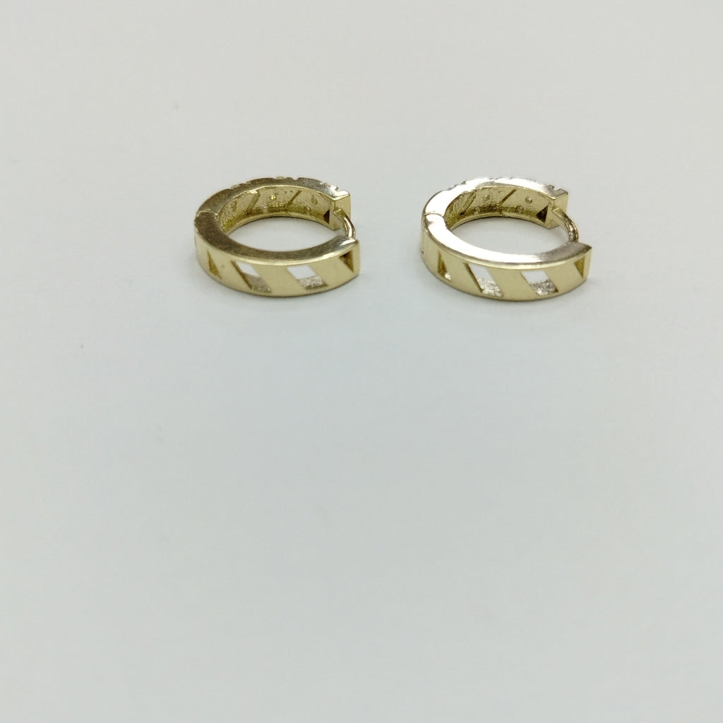 ARETES HUGGIES CON CIRCONIAS 14K 2.2 GR (NUEVO)
