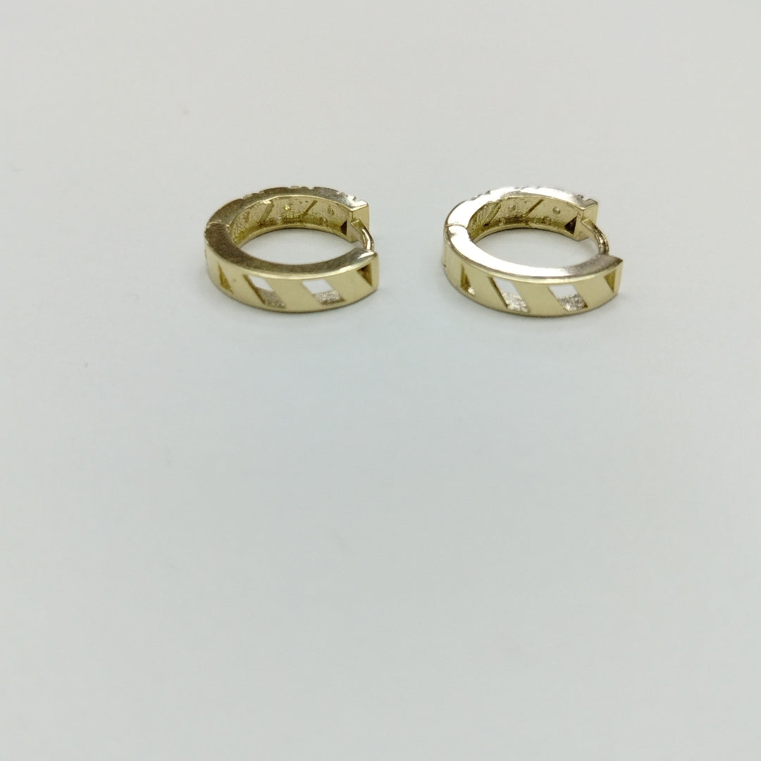 ARETES HUGGIES CON CIRCONIAS 14K 2.2 GR (NUEVO)