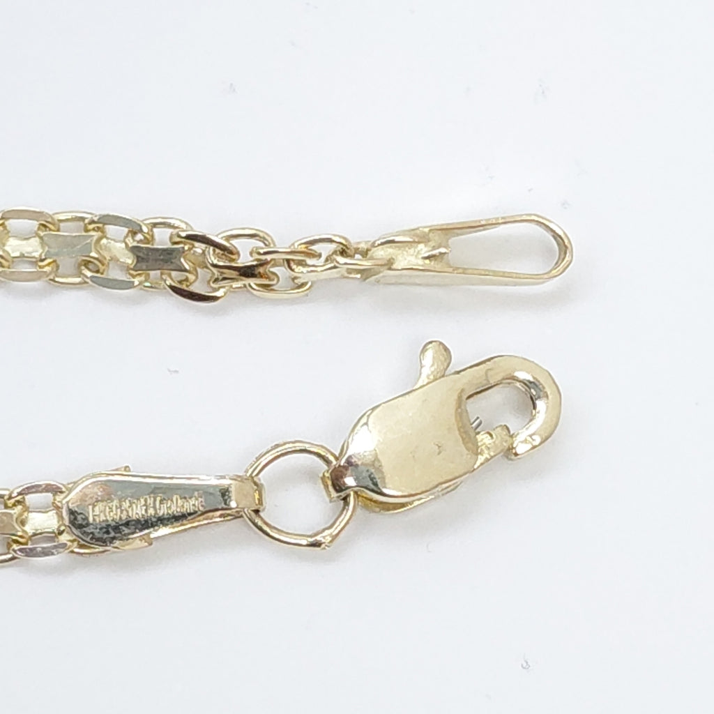 PULSERA ESPECIAL C CORAZON 14K 18 CM 2.7 GR (NUEVO)