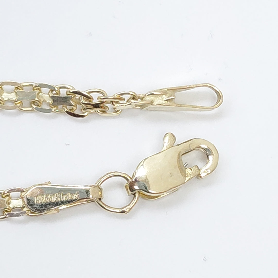 PULSERA ESPECIAL C CORAZON 14K 18 CM 2.7 GR (NUEVO)