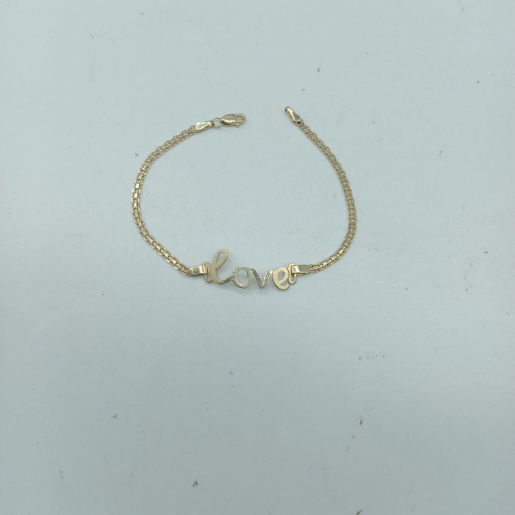 PULSERA ESCLAVA GRABADA LOVE 10K 18 CM 2.7 GR (NUEVO)