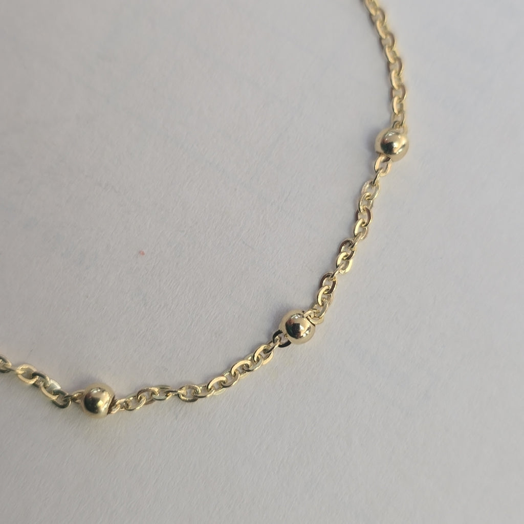 PULSERA TEJIDO ESPECIAL CON FLOR 14K 18 CM 1.6 GR (NUEVO)