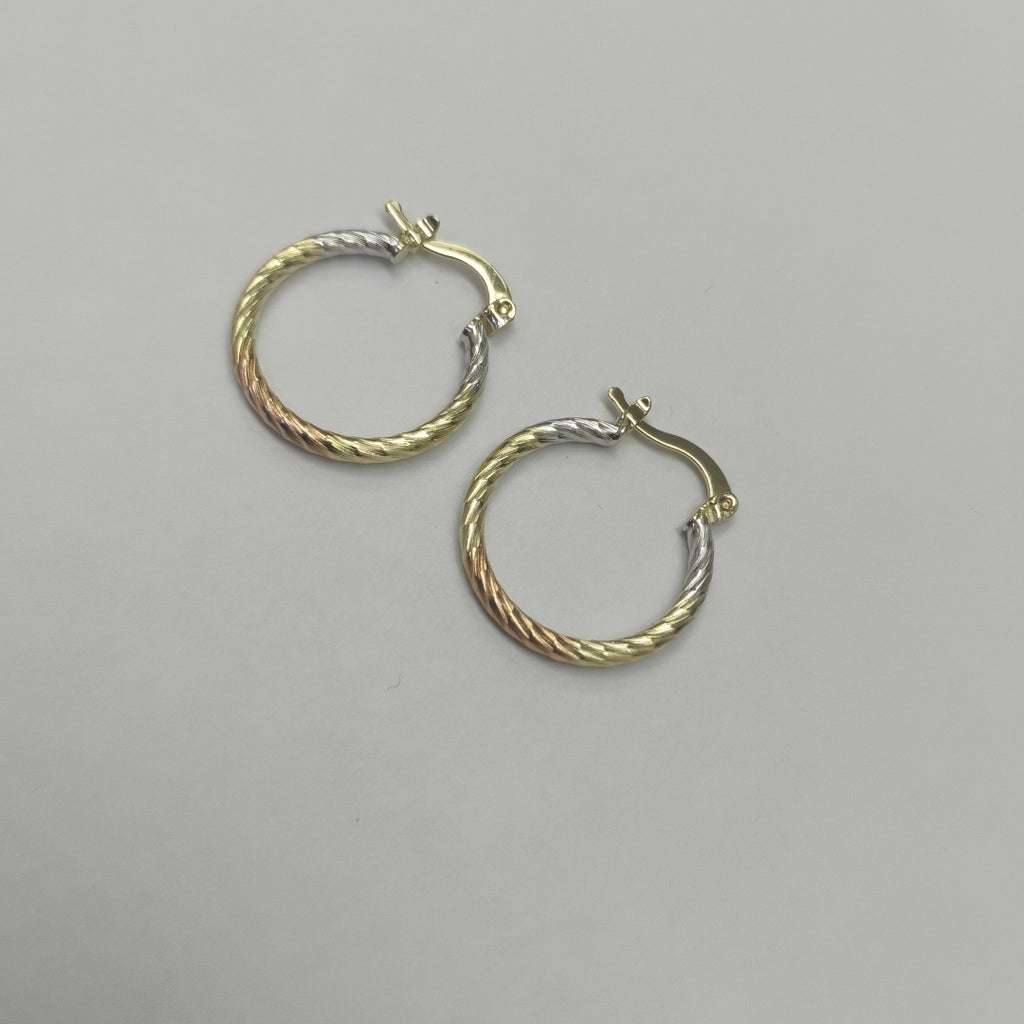 ARETES TEJIDO ARRACADAS TZL COMBINADAS 14K 1.8 GR (NUEVO)