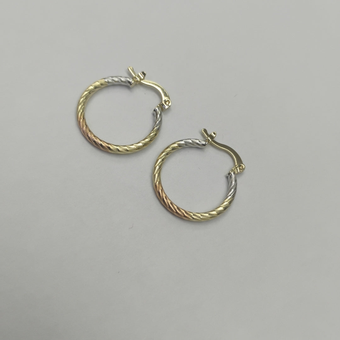ARETES TEJIDO ARRACADAS TZL COMBINADAS 14K 1.8 GR (NUEVO)