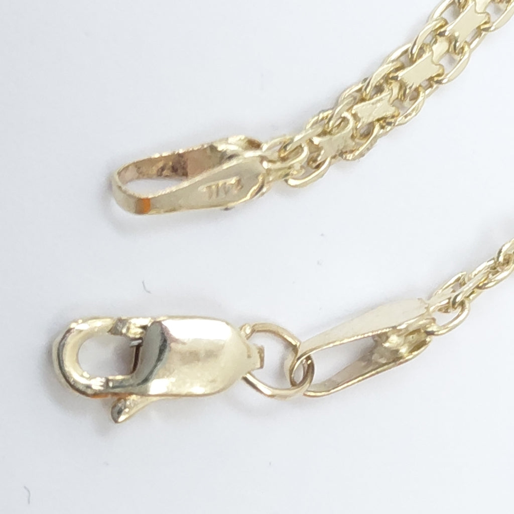 PULSERA ESPECIAL C FLORES 14K 18 CM 2.9 GR (NUEVO)