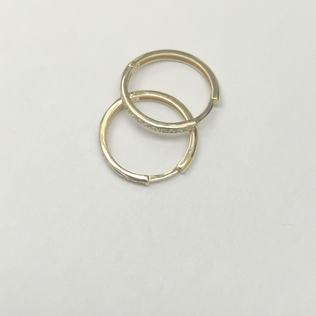ARETES ARRACADAS C CIRCONIAS 14K 2 GR (NUEVO)