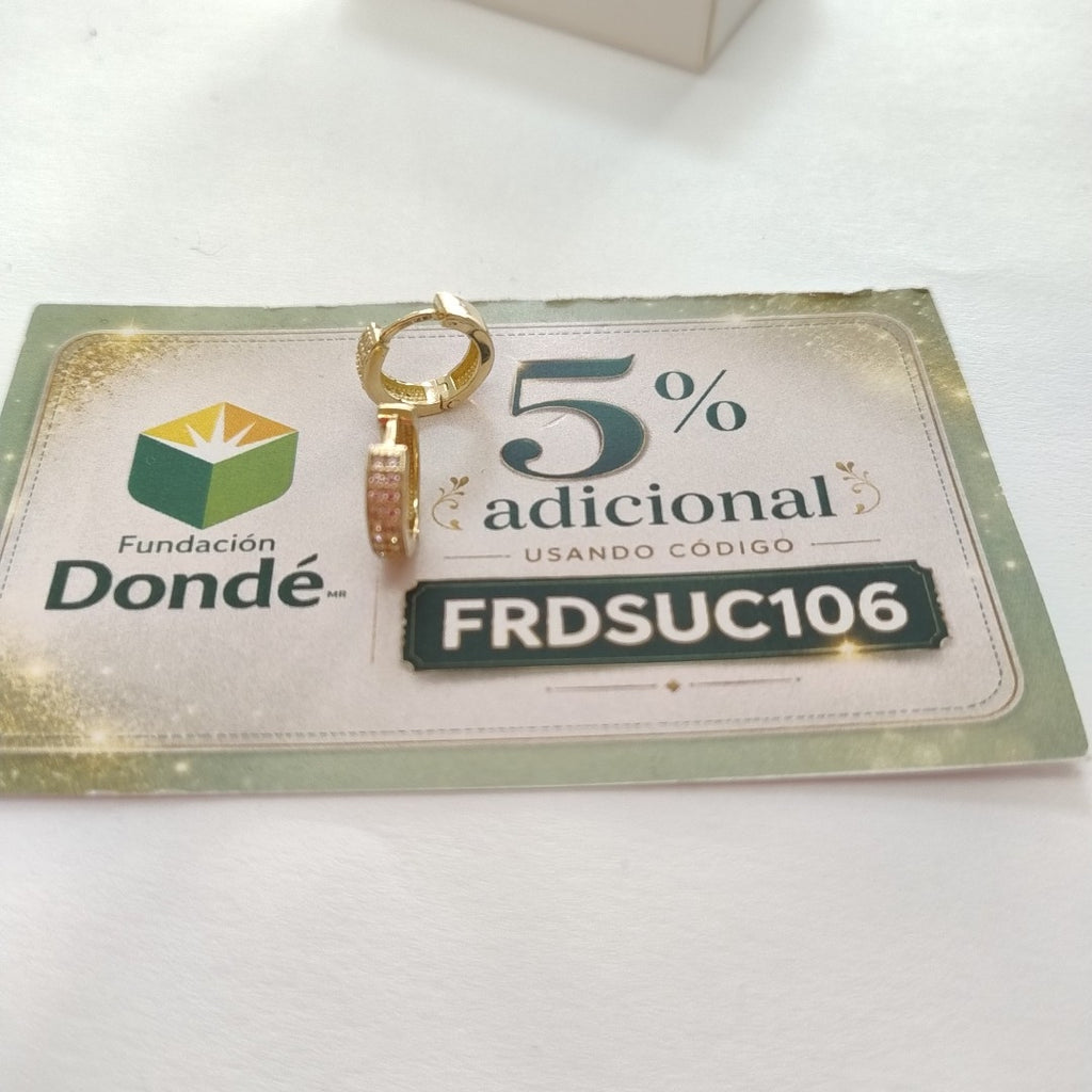 ARETES HUGGIES C CIRCONIAS 14K 2.2 GR (NUEVO)