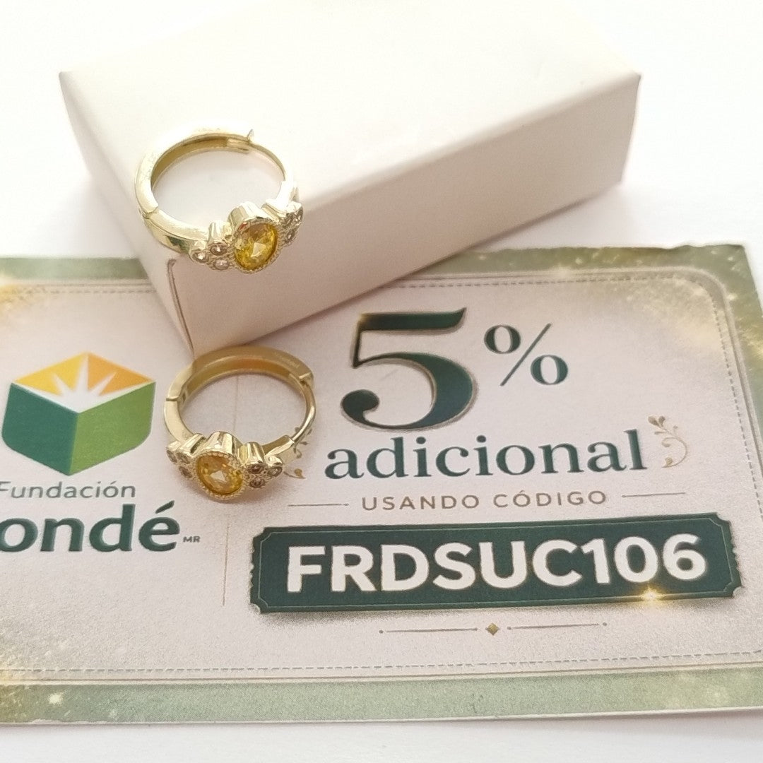 ARETES ARRACADAS CON CIRCONIAS Y PDRAS COL 14K 3.3 GR (NUEVO)